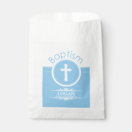 Sacolinha Personalizável, Menino Azul Filho de Deus Batismo