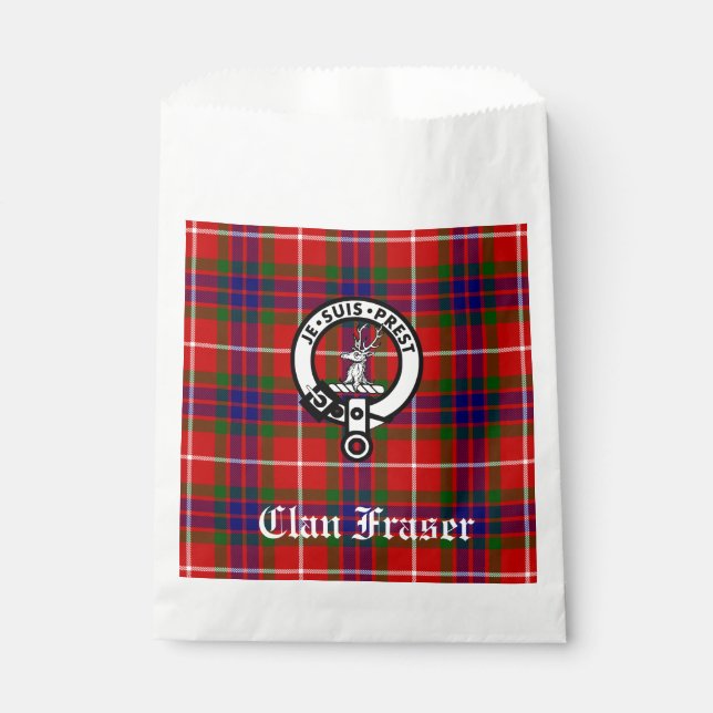 Sacolinha Personalizável para Clan Fraser Crest e Tartan (Frente)