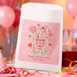 Sacolinha Personalized Cute Milkshake Classroom Valentine