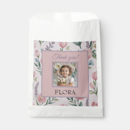 Sacolinha Personalized Pastel Floral Photo Kids Birthday