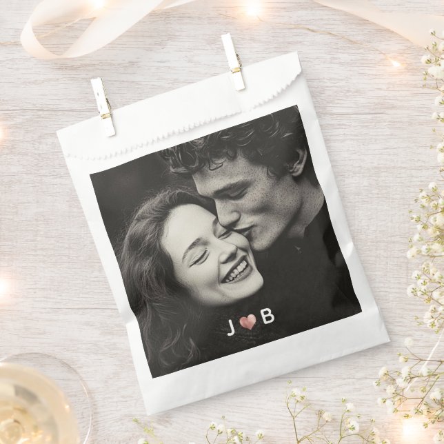 Sacolinha Personalized Photo Wedding Custom Initials Treat (Cortado)