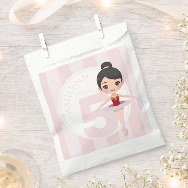Sacolinha Personalized Pink Ballerina Dance Girl Party (Cortado)