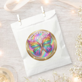 Sacolinha Personalized Rainbow Glitter Butterfly