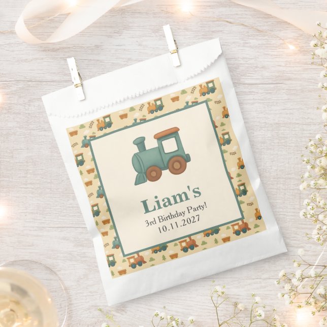 Sacolinha Personalized Train Kids Birthday Party  (Cortado)