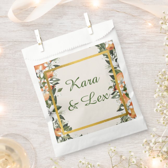 Sacolinha Pêssegos e folhagem lindos (Cortado)