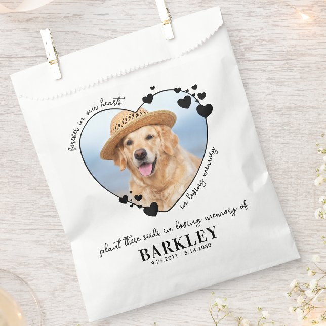Sacolinha Pet Memorial Seed Packet Heart Dog Foto Personaliz (Criador carregado)