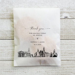 Sacolinha Philadelphia Skyline Weding Obrigado A Bolsas Favo
