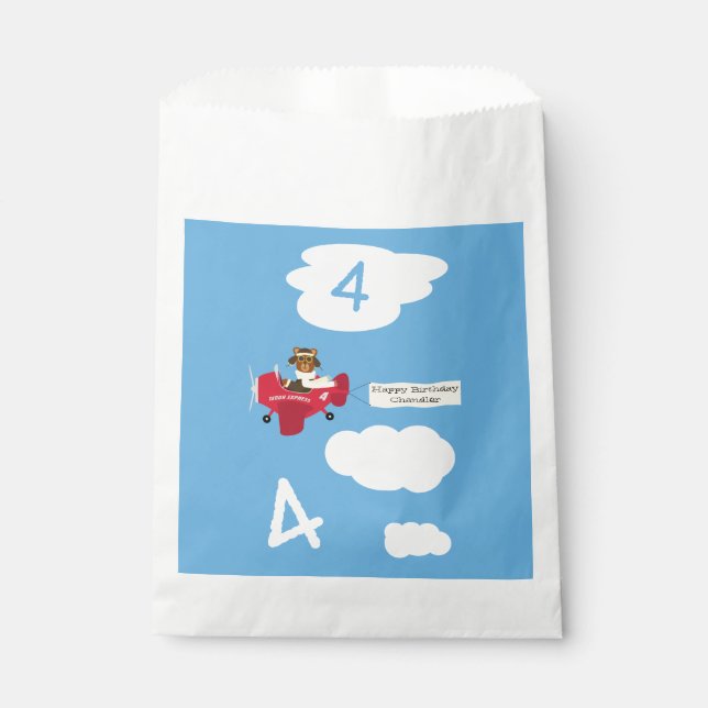 Sacolinha Piloto de Urso de Fé Corajoso Nome Personalizado e (Frente)