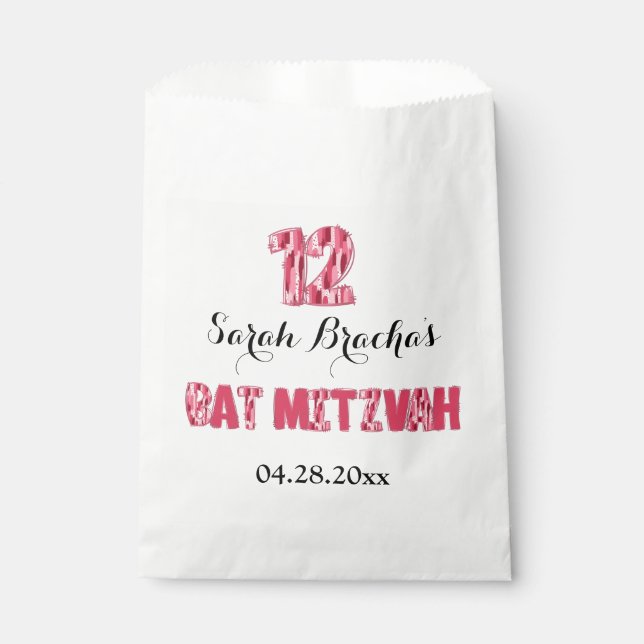 Sacolinha Pincel rosa - Traço - Favor do Bat Mitzva (Frente)