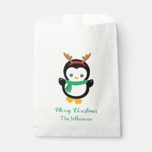 Sacolinha Pinguim Bonito Feliz Natal