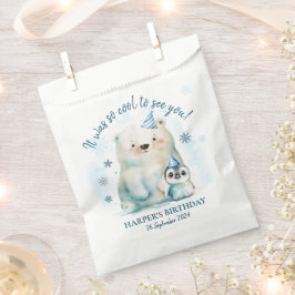 Sacolinha Pinguim e Urso Polar Aniversário de inverno