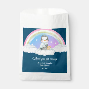 Sacolinha Pinguim-guincho-Chá de fraldas azul