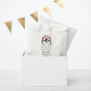 Sacolinha Pinguim Rosa Favor Saco, Saco personalizável de p
