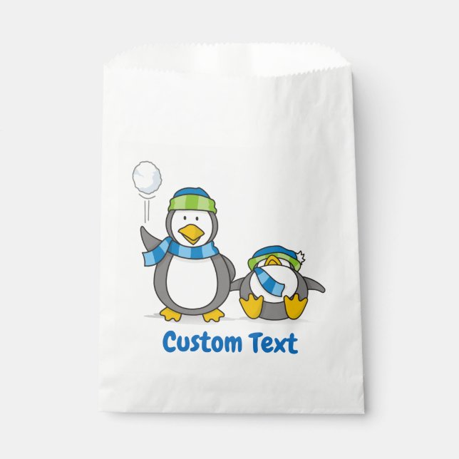Sacolinha Pinguins de bolachas para a bolsa (Frente)