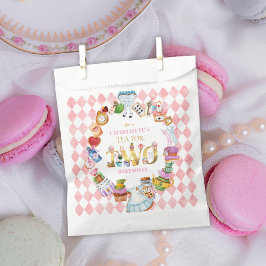 Sacolinha Pink Alice in Wonderland Tea for Two Birthday  