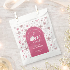 SACOLINHA PINK BOW & ARCH FALL PUMPKIN FLOWERS BIRTHDAY