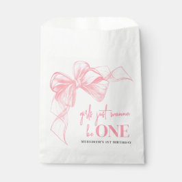 Sacolinha Pink Bow Girls 1st Birthday