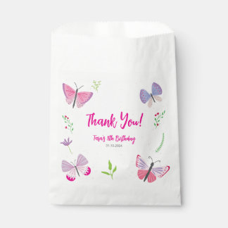 Sacolinha Pink Butterfly Favour Bag