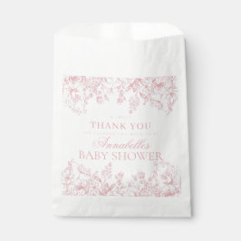 Sacolinha Pink Chinoiserie Vintag Floral Baby Shower Dessert