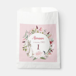 Sacolinha Pink clássico Peter o Rabbit Floral Birthday