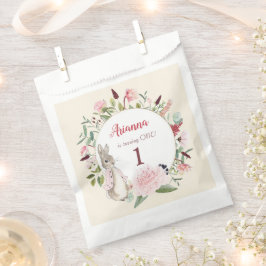 Sacolinha Pink clássico Peter o Rabbit Floral Birthday