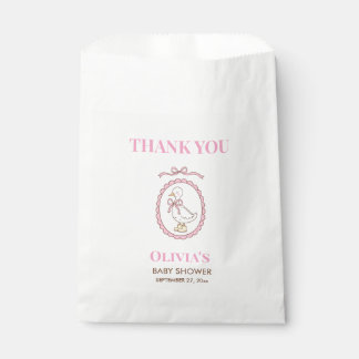 Sacolinha Pink Goose Baby Shower Favor Bags | Personalized