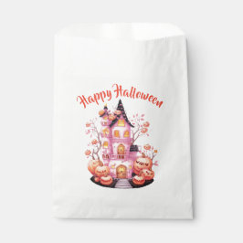 Sacolinha Pink Halloween Haunted Castle Favor Bag
