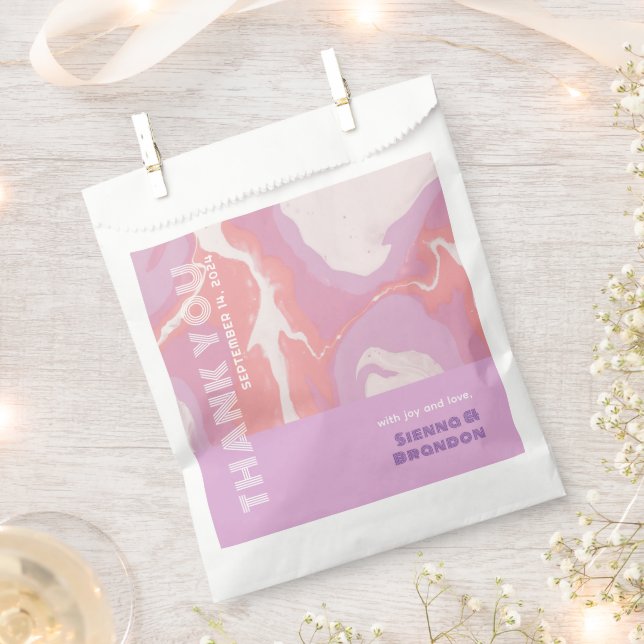 Sacolinha Pink Pastel Abstrato Art Casamento Favor Bag (Cortado)