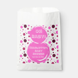 Sacolinha Pink polka dot baby shower Paper