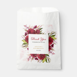 Sacolinha Pink Splash Burgundy Dahlia Rosa Birthday