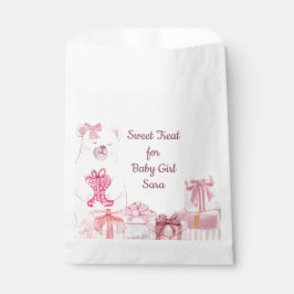 Sacolinha Pink Teddy Bear Baby Shower Favor Bag