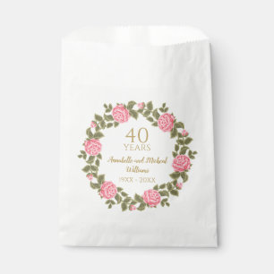 Sacolinha PINK WILD ROSAS Floral Garland 40th Wedding RUBY