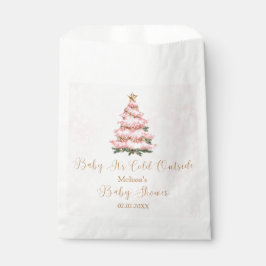 Sacolinha Pink Winter Baby Its Cold Outside Baby Shower