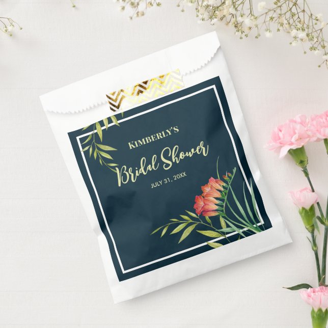 Sacolinha Pintura em Aquarela de Crocosmia Laranja para Chá  (Selado)