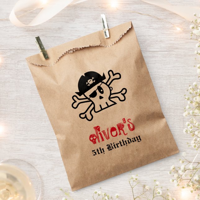 Sacolinha Pirate Skeleton Boy Festa de aniversário Favor Bag (Cortado)