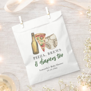 Sacolinha Pizza, paus e Fraldas para Chá de fraldas
