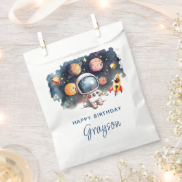 Sacolinha Planetas do Espaço Sideral Feliz Aniversário
