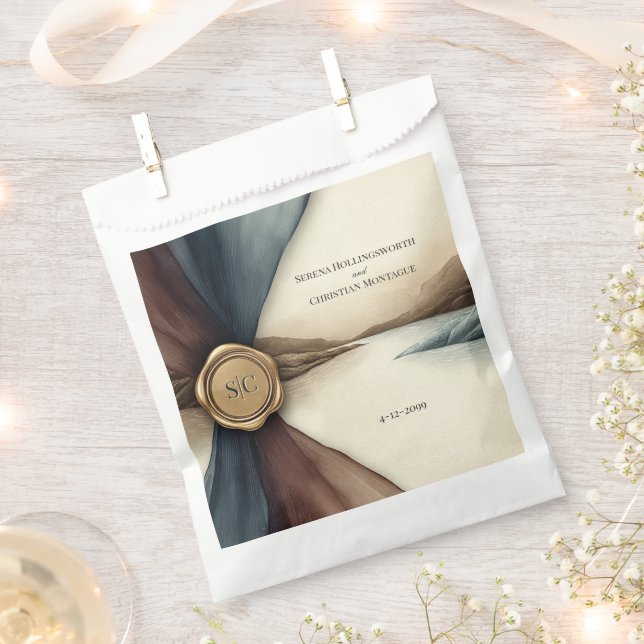 Sacolinha Plum and Blue Ombre Seal Watercolor Wedding (Cortado)