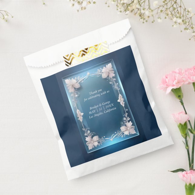 Sacolinha poeira azul deco ornamentado quadro (Selado)