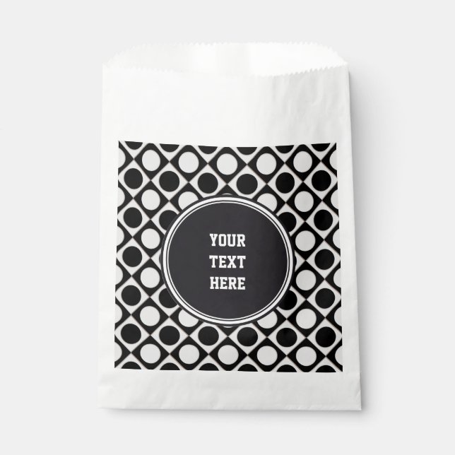 Sacolinha Pontos & quadrados / branco preto + suas ideias (Frente)