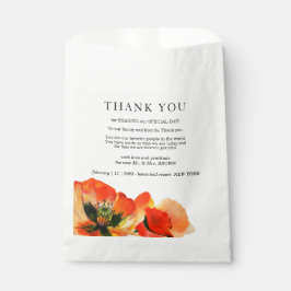 Sacolinha Poppy Flower Elegant Simple Weding Obrigado