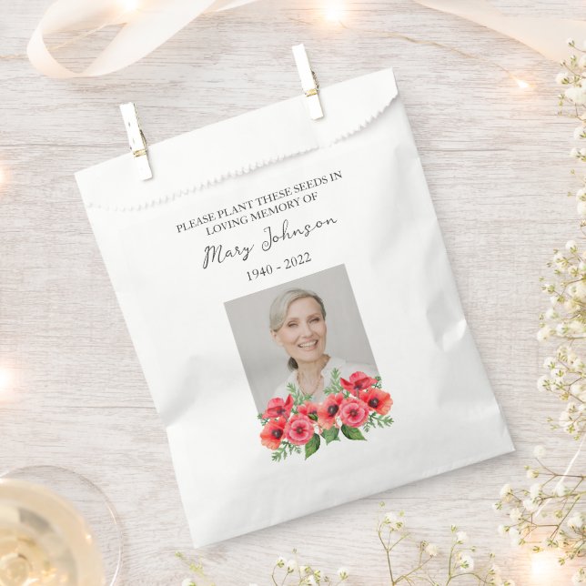 Sacolinha Poppy Seed Packet Memorial Funeral Favor Bag (Cortado)