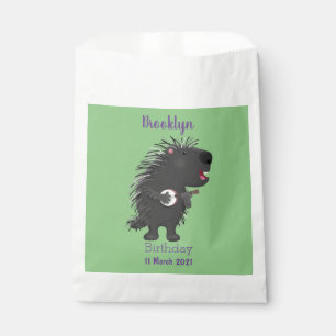 Sacolinha Porcupine engraçado bonito tocando cartum banjo
