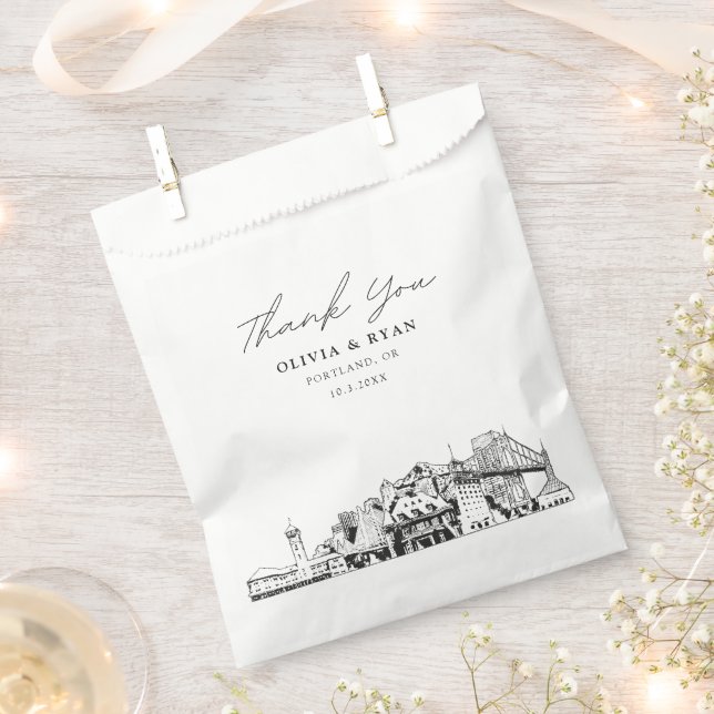 Sacolinha Portland Wedding Personalised Favor Bag (Cortado)