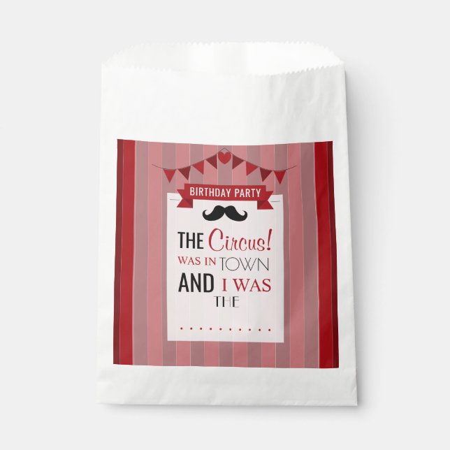 Sacolinha Poster de circo clássico Festa de aniversário infa (Frente)