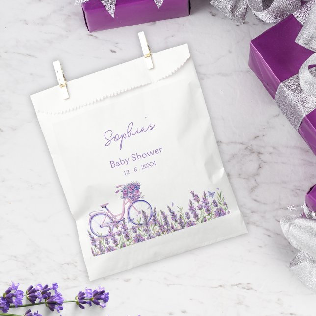 Sacolinha Prato para Chá de Bebê de Bicicleta com Flor Silve (Criador carregado)