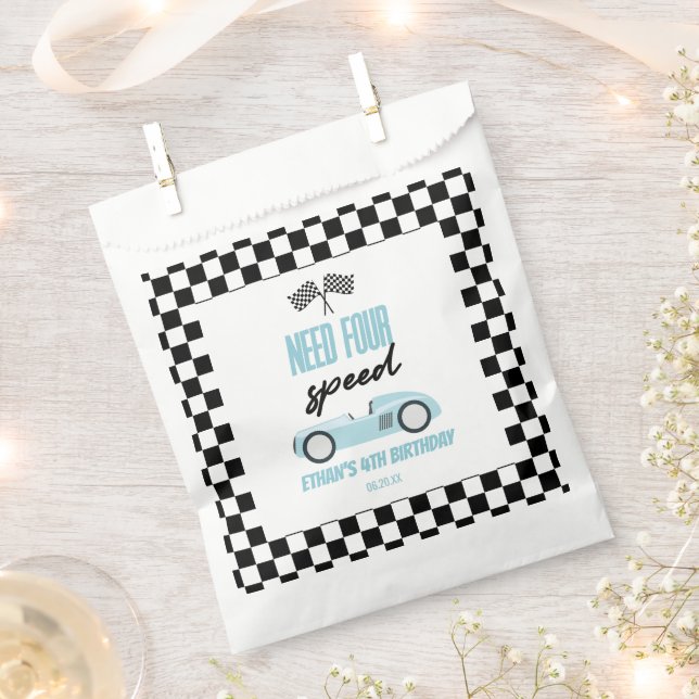 Sacolinha Precisa de quatro velocidade Blue Race Car 4ª Fest (Cortado)