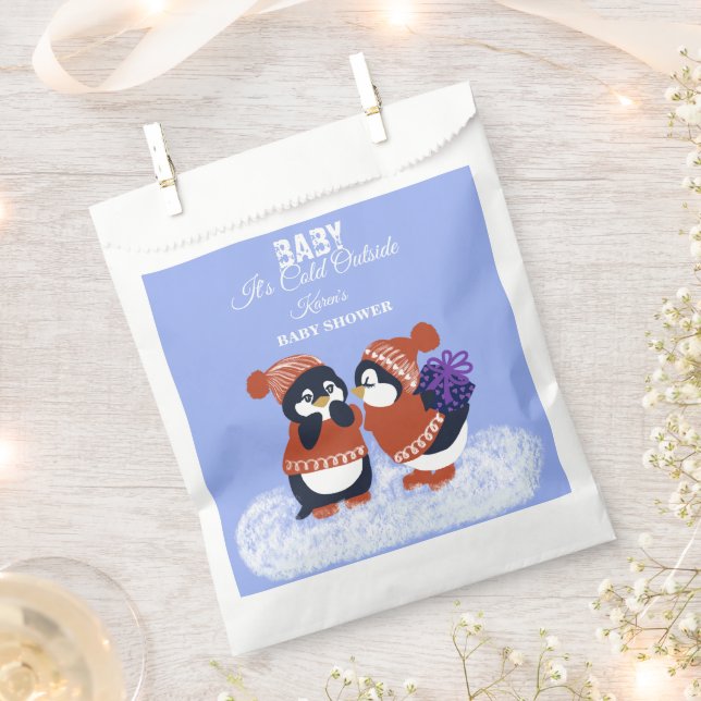 Sacolinha Presente de Chá de fraldas de aniversário de neve  (Cortado)