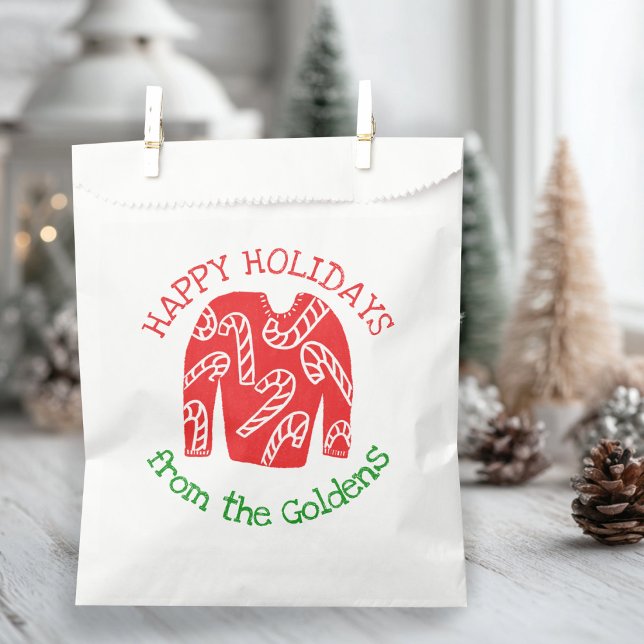 Sacolinha Presente de Natal de Férias PERSONALIZADAS Ugly Sw (Ugly Sweater CUSTOM Holiday Christmas Gift Favor Bag
)