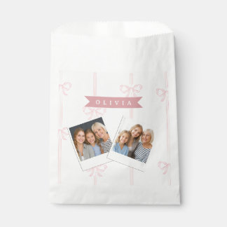 Sacolinha Presente Personalizado Laço Rosa Nome Elegante Coq